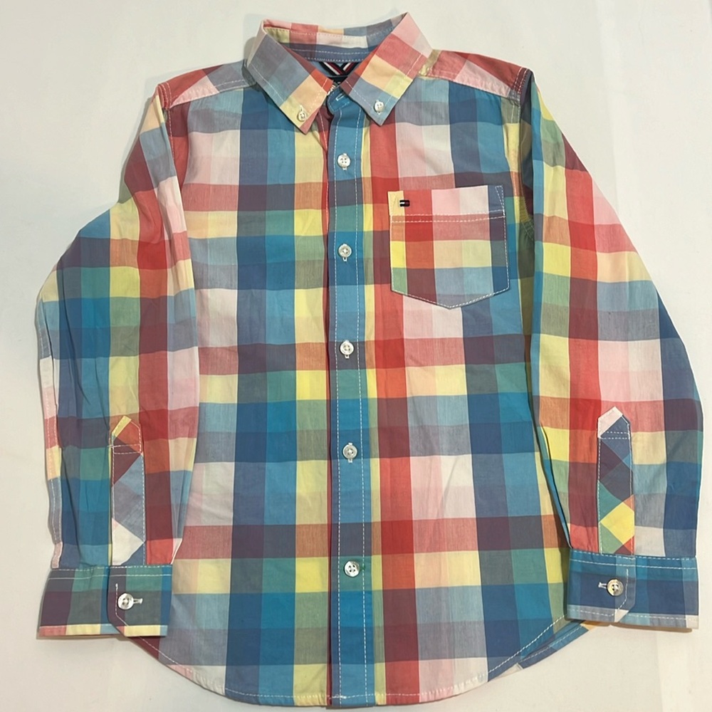Tommy Hilfiger Kids check print stretch shirt-8/10